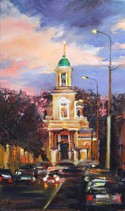 Painting titled ""Churches of Moscow…" by Irina Ageeva-Usova, Original Artwork, Oil