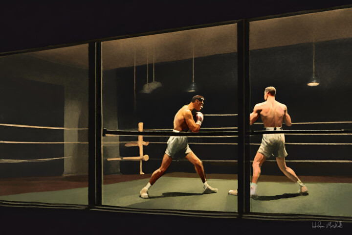 Arts numériques intitulée "The Boxing Gym #8" par Hudson Marshall, Œuvre d'art originale, Impression numérique