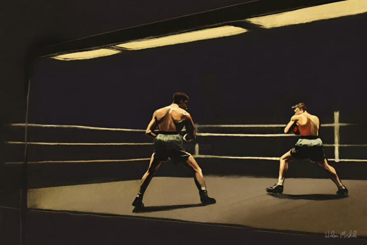 Digital Arts titled "The Boxing Gym #9" by Hudson Marshall, Original Artwork, Digital Print