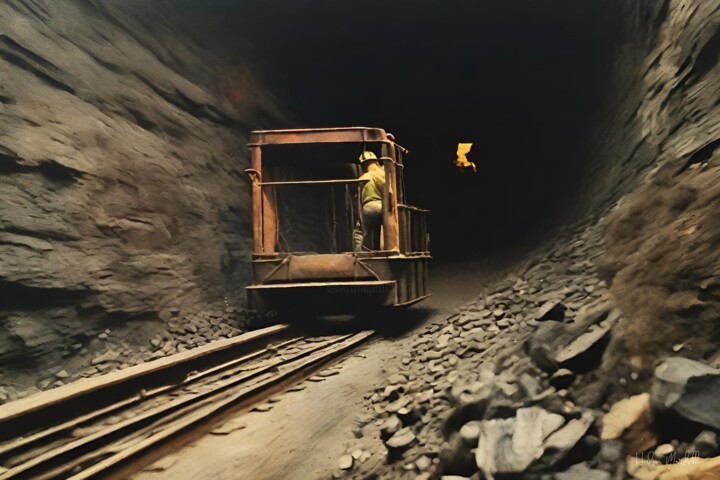 Digital Arts titled "Coal Miners #9" by Hudson Marshall, Original Artwork, Digital Print