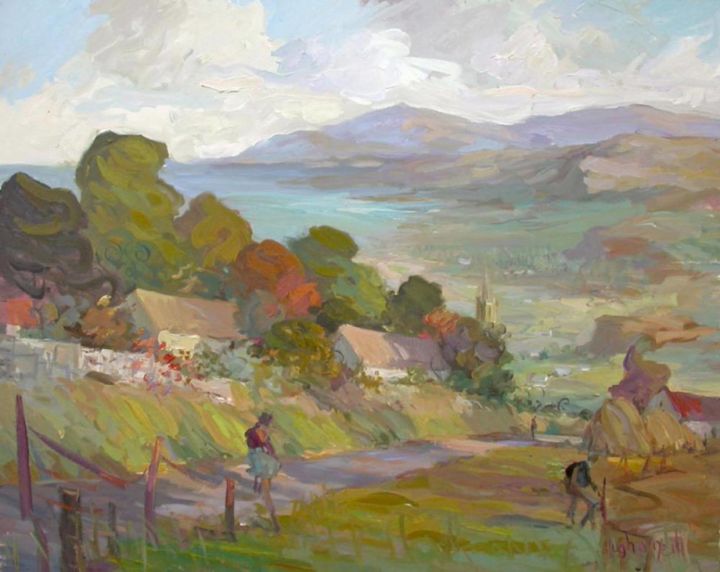 Pittura intitolato "Ireland" da Hugh O’Neill, Opera d'arte originale, Olio