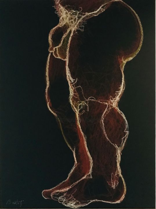 Rysunek zatytułowany „Formes masculines (…” autorstwa Hugo Bartoli, Oryginalna praca, Pastel