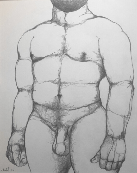 Рисунок под названием "Aging" - Hugo Bartoli, Подлинное произведение искусства, Древесный уголь