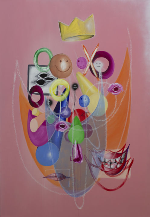 Peinture intitulée "Face #14" par Labaud, Œuvre d'art originale, Huile