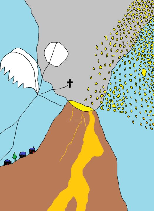 Arte digitale intitolato "volcan-02-07-2015-4…" da Hugo Bühler, Opera d'arte originale