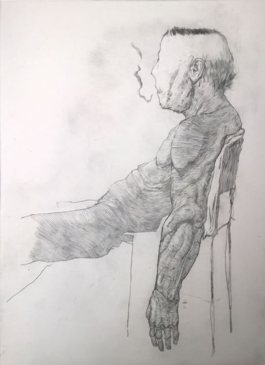 Printmaking titled "tired.jpg" by Hugo Jones, Original Art,