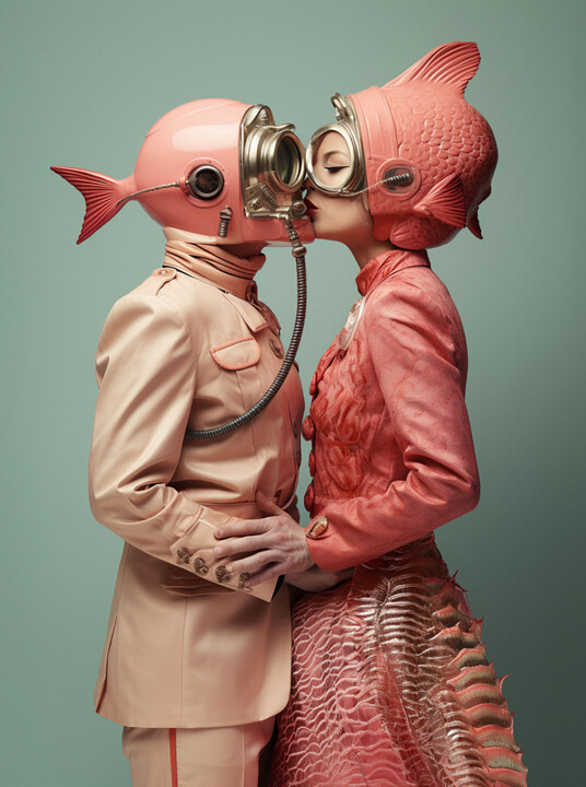 Arts numériques intitulée "love tuna 10" par Hugo Zapata, Œuvre d'art originale, Image générée par l'IA