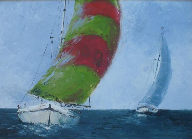 Painting titled "Regatta" by Ugo Paccioretti, Original Artwork