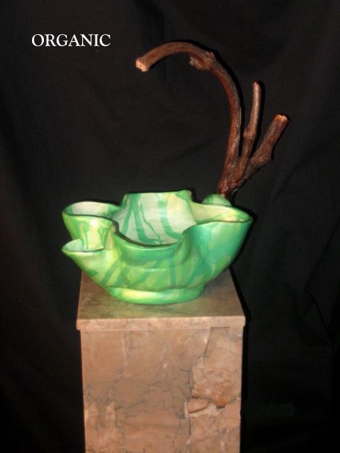 Sculpture titled "Organic Tea pot" by Hugo Ruggiero "Hr", Original Artwork, Ceramics