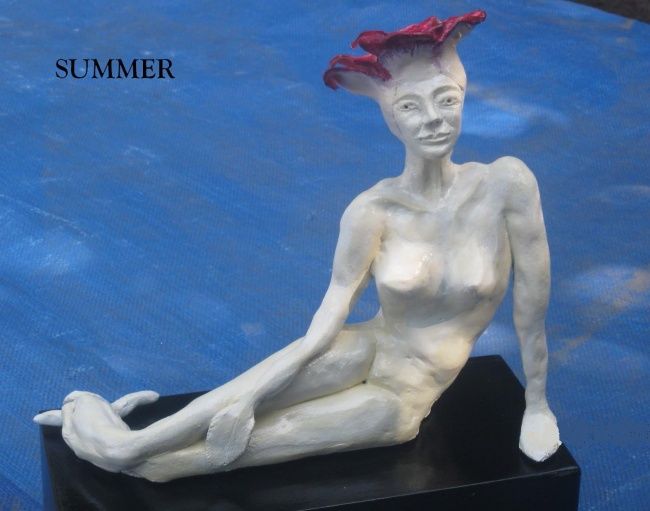 Rzeźba zatytułowany „Summer” autorstwa Hugo Ruggiero "Hr", Oryginalna praca, Ceramika