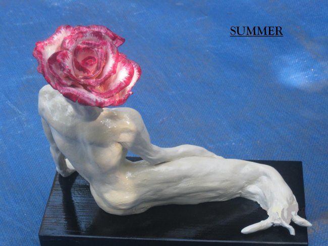 Sculpture titled "Summer (Back)" by Hugo Ruggiero "Hr", Original Artwork, Ceramics