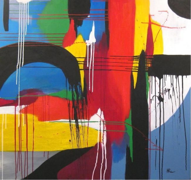 Peinture intitulée "Weeping Colors" par Hugo Ruggiero "Hr", Œuvre d'art originale, Huile