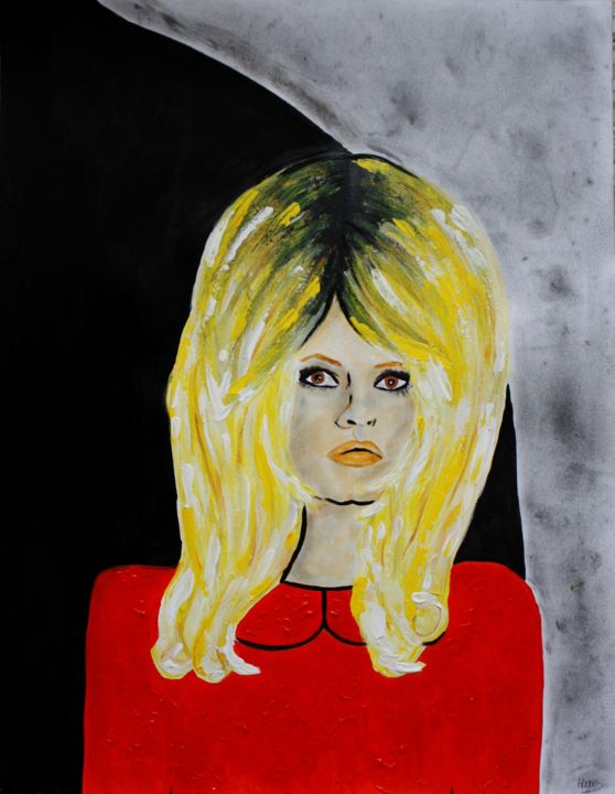 Painting titled "Bardot" by Hugue Mas, Original Artwork, Acrylic