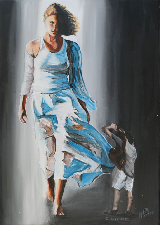 Peinture intitulée "Cliché" par Hugues Elbe, Œuvre d'art originale, Acrylique Monté sur Châssis