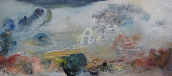Peinture intitulée "Le bal des éléments…" par Hugues-Emmanuel Coutin, Œuvre d'art originale, Huile