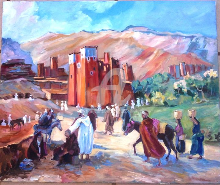Painting titled "ouarzazate-hugo.jpg" by Hugues Mardelle, Original Artwork, Oil