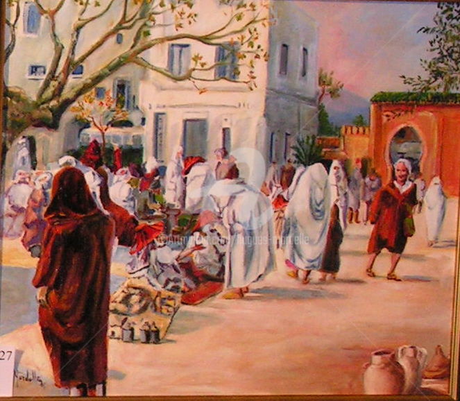 Painting titled "marche-marocain.jpg" by Hugues Mardelle, Original Artwork