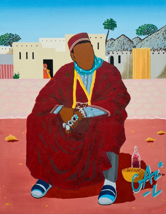 Pittura intitolato "DJINO DIALLO" da Hugues Matumona, Opera d'arte originale, Acrilico