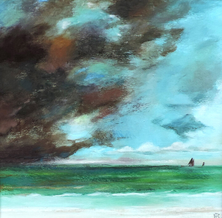 Pittura intitolato "Ciel mouvant et mer…" da Hugues Renck, Opera d'arte originale, Acrilico