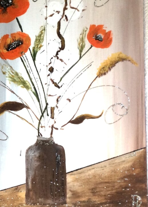 Peinture intitulée "Bouquet coquelicot…" par Hd-Creation, Œuvre d'art originale, Acrylique