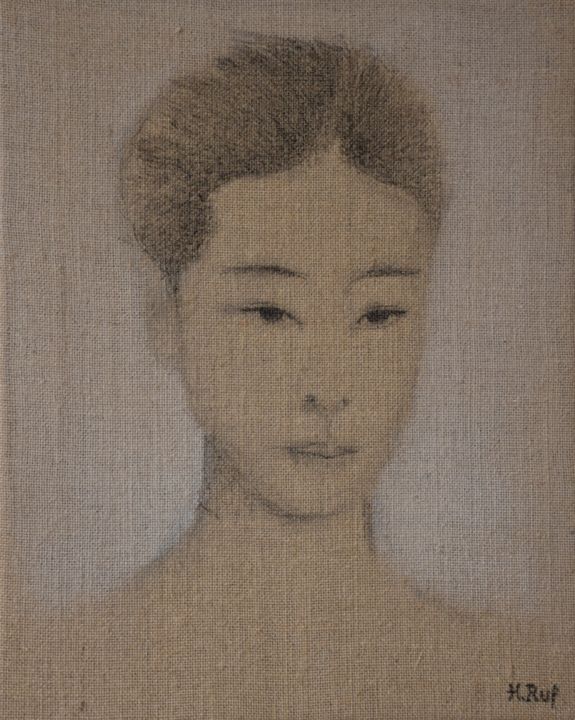 Картина под названием "Chinese Faces (Jia…" - Hu Hei Bei, Подлинное произведение искусства, Акрил