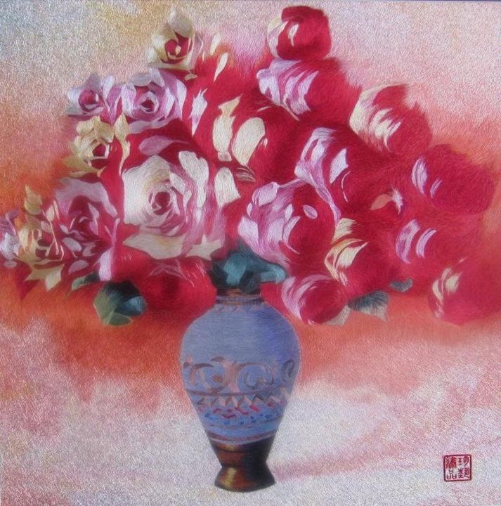 Artcraft titled "still-life-flowers.…" by Huifen Yao, Original Artwork