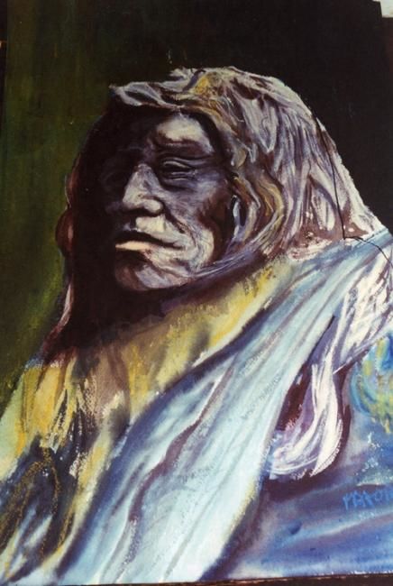 Painting titled "l'indien" by M Mayor, Original Artwork