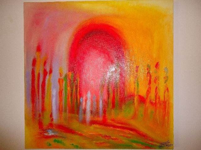 Peinture intitulée "Porte de Lumière" par Farida, Œuvre d'art originale