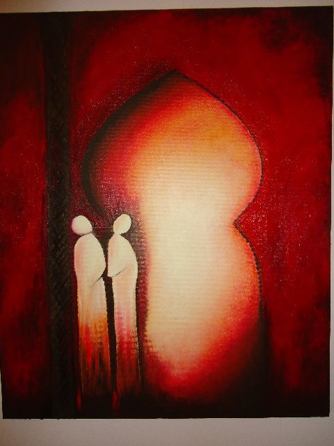Painting titled "Porte vers l'Inconnu" by Farida, Original Artwork