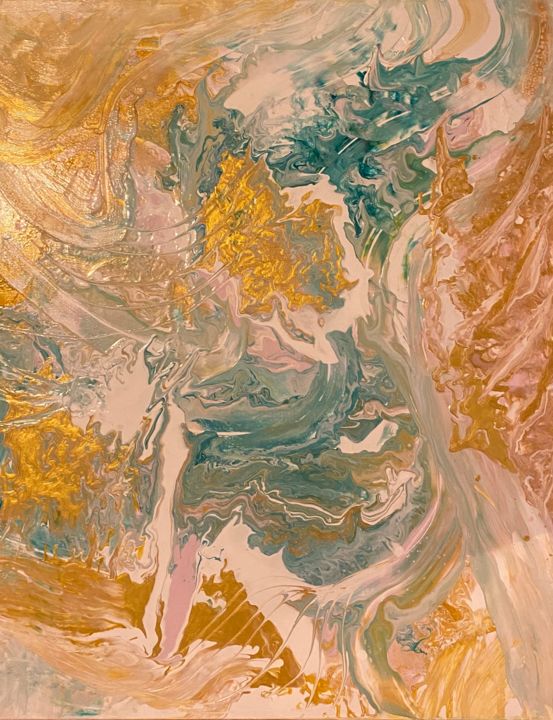 Painting titled "Acryl pour no. 7" by Hulin Contin, Original Art, Acrylic