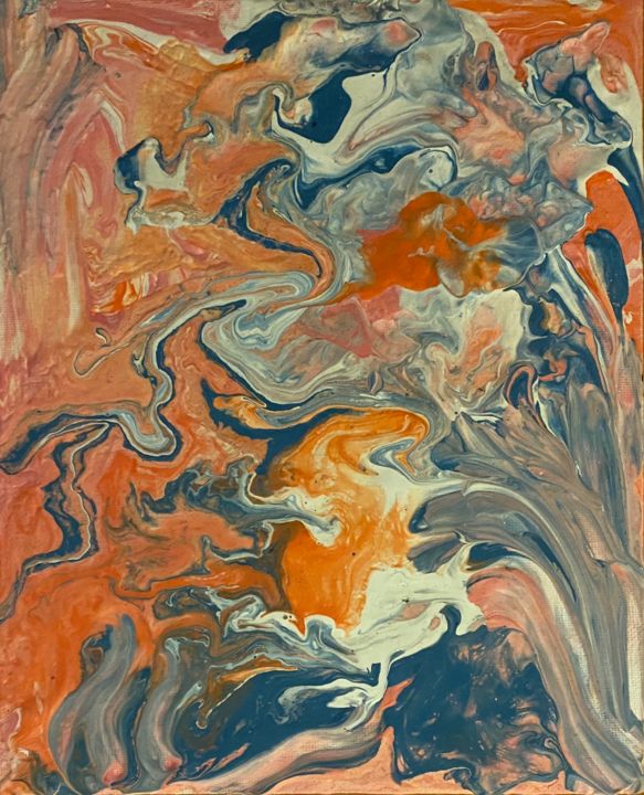 Painting titled "Acrylic pour no. 3" by Hulin Contin, Original Artwork, Acrylic