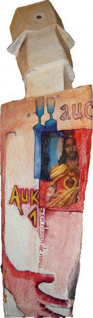 Painting titled "auk1 (de face)" by Human Expression, Original Artwork