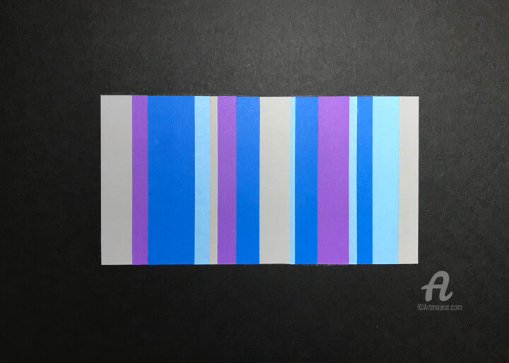 Collages intitulée "Collage Blue vertic…" par Humberto Cesar Pornaro, Œuvre d'art originale, Collages Monté sur Carton