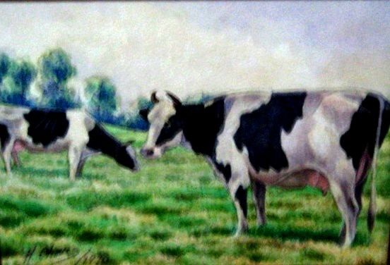Painting titled "Vacas" by Humberto Chaves, Original Artwork