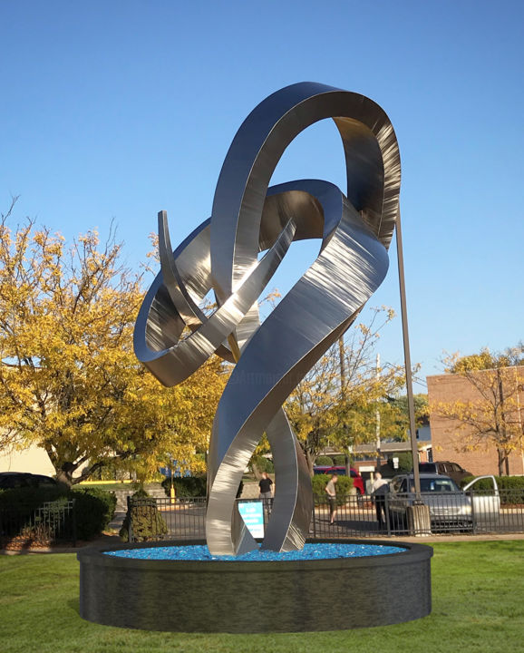 Скульптура под названием "Embrace" - Hunter Brown, Подлинное произведение искусства, Нержавеющая сталь