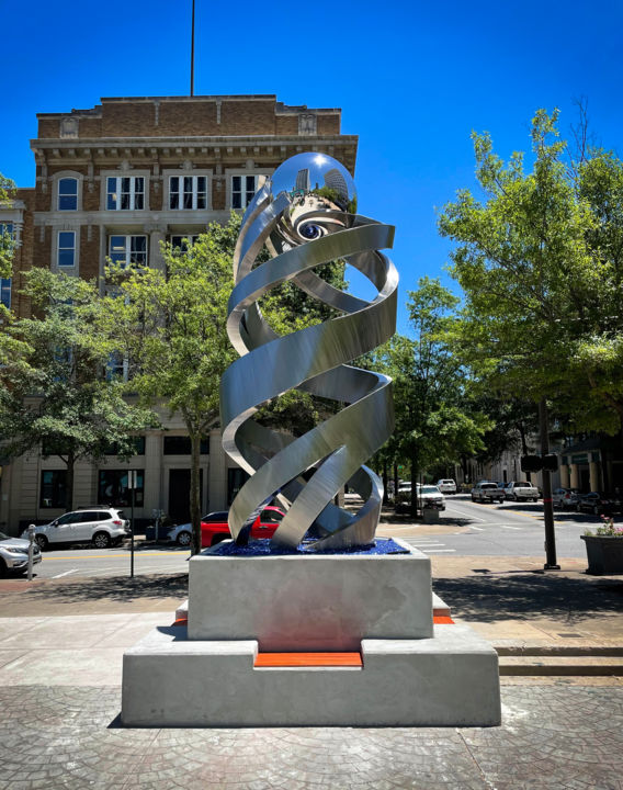 Escultura intitulada "Helios" por Hunter Brown, Obras de arte originais, Aço inoxidável