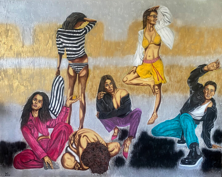 Painting titled "Freestyle" by Hüseyin Ak, Original Artwork, Oil