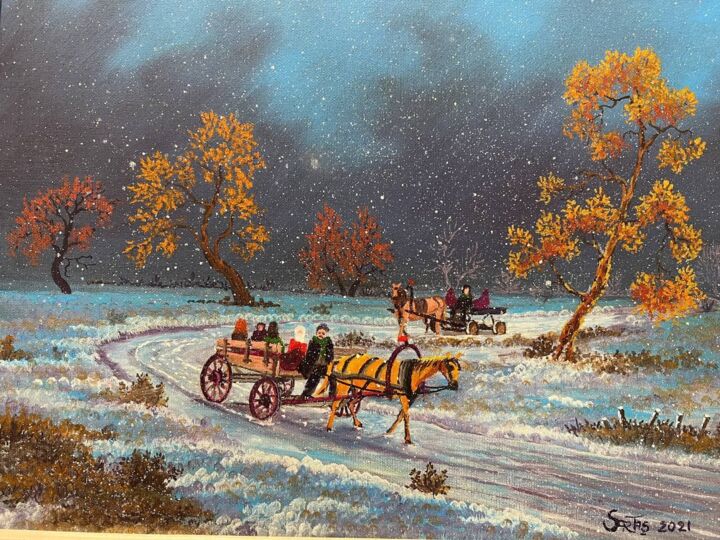 "Winter and homecomi…" başlıklı Tablo Hüseyin Sartaş tarafından, Orijinal sanat, Petrol