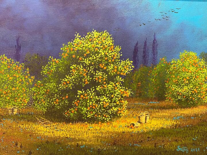 "Orange trees ( Oil…" başlıklı Tablo Hüseyin Sartaş tarafından, Orijinal sanat, Petrol