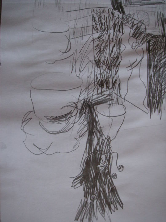 Drawing titled "DESEN 17" by Hüseyi̇N Şahi̇N, Original Artwork, Charcoal