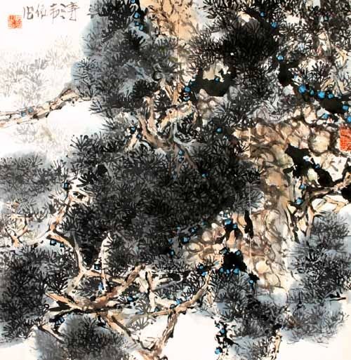 Peinture intitulée "涛声依旧" par Tian Fan Hu, Œuvre d'art originale