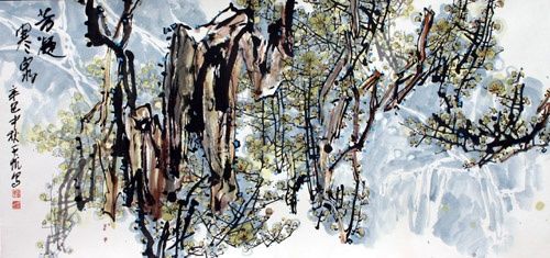 Peinture intitulée "芳凝寒泉" par Tian Fan Hu, Œuvre d'art originale