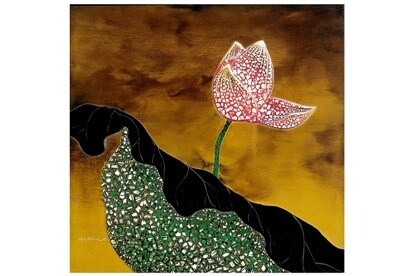 Painting titled "Lotus flowers" by Huy Hoan Nguyen, Original Artwork