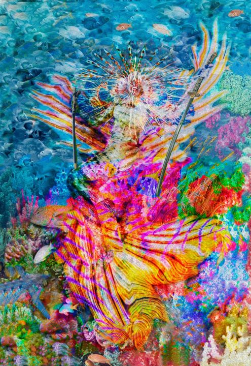 Peinture intitulée "Mermaid Firtha" par Henrique Vieira Filho, Œuvre d'art originale, Encre