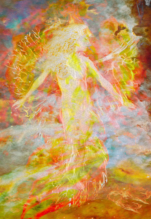 Schilderij getiteld "Phoenix" door Henrique Vieira Filho, Origineel Kunstwerk, Inkt