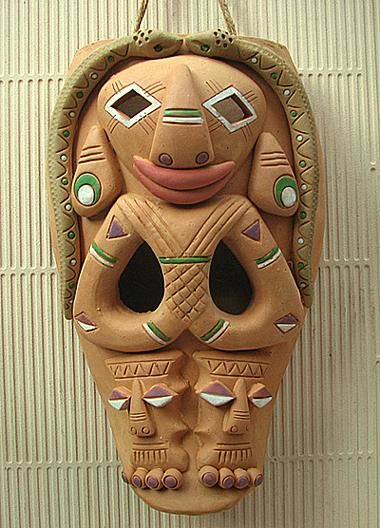 雕塑 标题为“高山族面具(陶艺9#)” 由Hx Bzg, 原创艺术品, 陶瓷