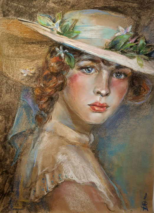 Картина под названием "Леди" - Irina Rezvyakova, Подлинное произведение искусства, Пастель