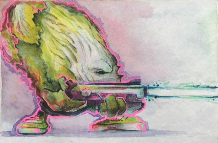 Painting titled "Chinese cabbage" by Ivan Kriachko, Original Artwork, Watercolor