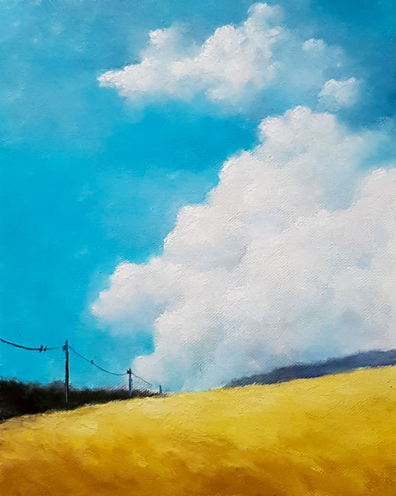 Картина под названием "Clouds over the whe…" - Igor Makeev, Подлинное произведение искусства, Масло