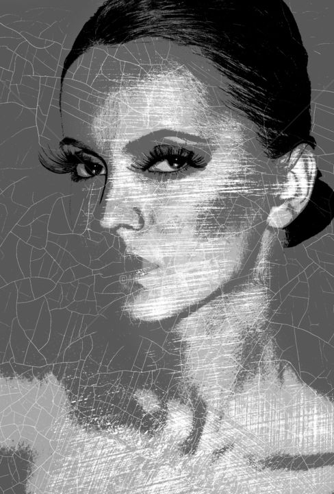 Digitale Kunst getiteld "PLATINUM GIRL" door Iryna Shpulak, Origineel Kunstwerk, Digitaal Schilderwerk